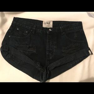 One Teaspoon Black Bandit Shorts